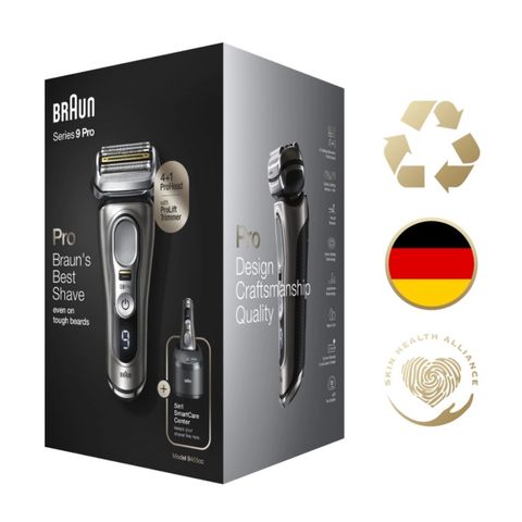 Máy cạo râu cao cấp Braun Series 9 Pro - Công nghệ Sonic, Tông đơ ProLift, Hộp sạc di động, Sản xuất tại Đức