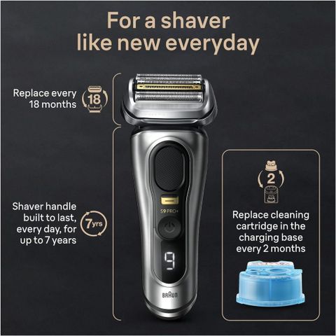 Máy Cạo Râu Braun Series 9 Pro+ 9597cc - Bộ Sản Phẩm Cao Cấp Có Đầu ProComfort và Trung Tâm Sạc SmartCare 6 Trong 1