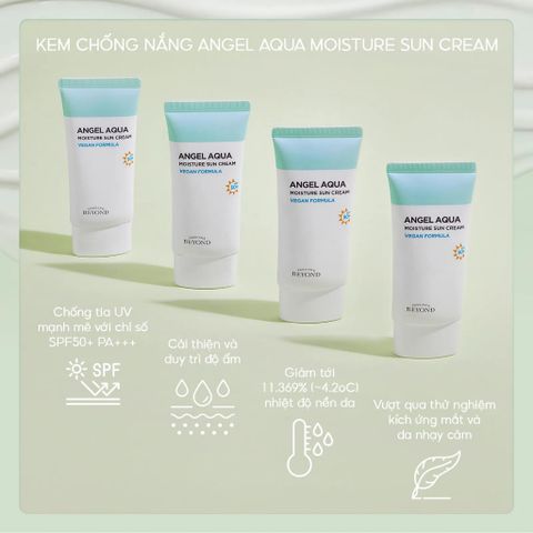 Kem Chống Nắng Dưỡng Ẩm Beyond Angel Aqua Moisture Sun Cream 50ml x2 - Bảo Vệ Da Khỏi Tia UV, Dưỡng Ẩm Chuyên Sâu, An Toàn Cho Da Nhạy Cảm