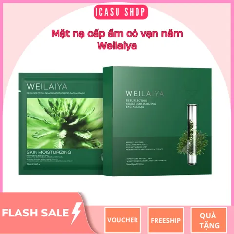 Mặt nạ dưỡng da, dưỡng ẩm khóa nước, tái sinh da cỏ vạn năm Weilaiya hộp 10 miếng [Cận date T7/2025]