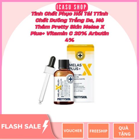 Tinh Chất Dưỡng Trắng Da Pretty Skin Melas Plus+ Vitamin C 20% & Arbutin 4% - Serum Mờ Thâm, Làm Sáng Da, Giảm Mụn, Chống Oxy Hóa