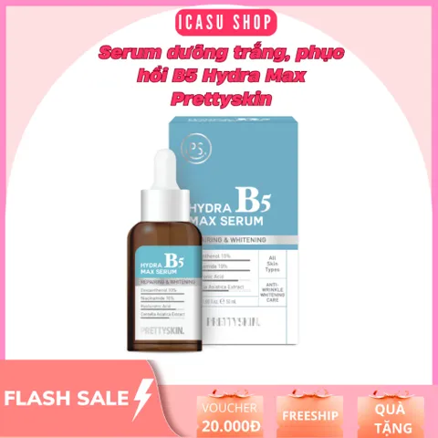 Serum Dưỡng Trắng Da Hydra Max B5 Prettyskin 50ml - Phục Hồi, Cung Cấp Độ Ẩm, Làm Mềm Da, Chăm Sóc Da Mặt Hàn Quốc