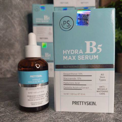 Serum Dưỡng Trắng Da Hydra Max B5 Prettyskin 50ml - Phục Hồi, Cung Cấp Độ Ẩm, Làm Mềm Da, Chăm Sóc Da Mặt Hàn Quốc
