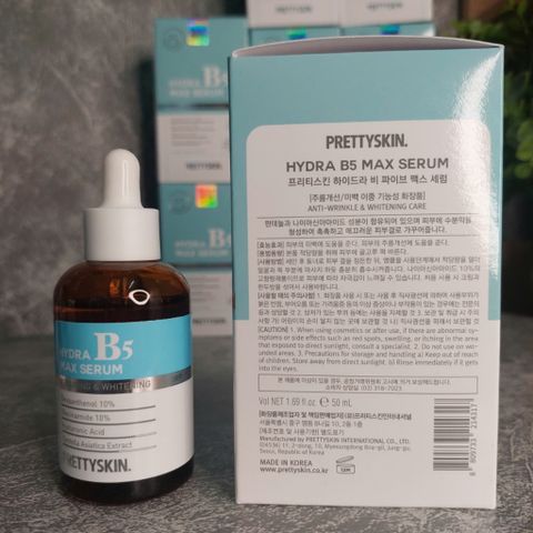 Serum Dưỡng Trắng Da Hydra Max B5 Prettyskin 50ml - Phục Hồi, Cung Cấp Độ Ẩm, Làm Mềm Da, Chăm Sóc Da Mặt Hàn Quốc