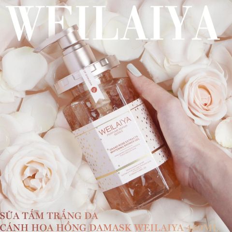 Sữa Tắm Trắng Da Cánh Hoa Hồng Damask Weilaiya 450ml - Chăm Sóc Da Dưỡng Ẩm, Nguyên Liệu Từ Bulgaria, Hương Nước Hoa Quyến Rũ