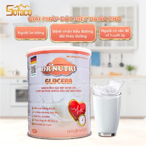 Sữa Bột Dr Nutri Glu.cera Cho Người Tiểu Đường - Ổn Định Đường Huyết, Ngăn Ngừa Biến Chứng, Hương Vị Ngon Miệng 900G
