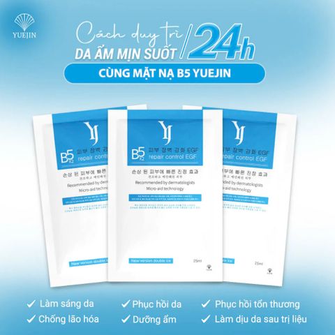Mặt Nạ Yuejin B5 x2 Repair Control EGF 25ml - Cấp Ẩm, Phục Hồi Da, Giảm Kích Ứng, Chống Lão Hóa, Dưỡng Da Khỏe Mạnh