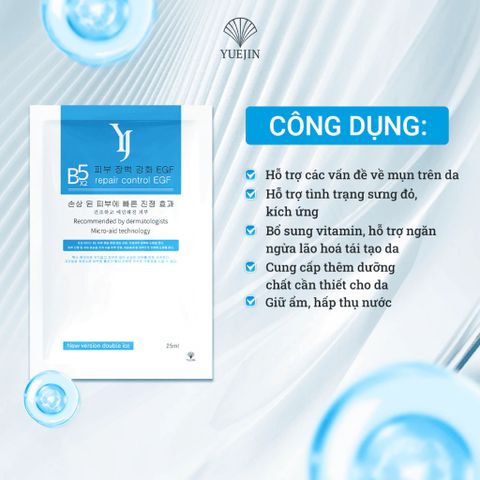 Mặt Nạ Yuejin B5 x2 Repair Control EGF 25ml - Cấp Ẩm, Phục Hồi Da, Giảm Kích Ứng, Chống Lão Hóa, Dưỡng Da Khỏe Mạnh