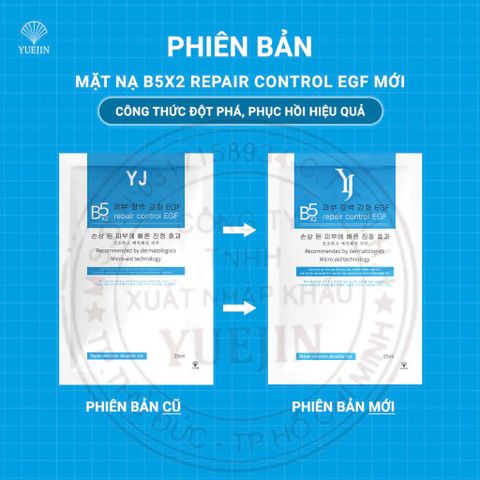 Mặt Nạ Yuejin B5 x2 Repair Control EGF 25ml - Cấp Ẩm, Phục Hồi Da, Giảm Kích Ứng, Chống Lão Hóa, Dưỡng Da Khỏe Mạnh