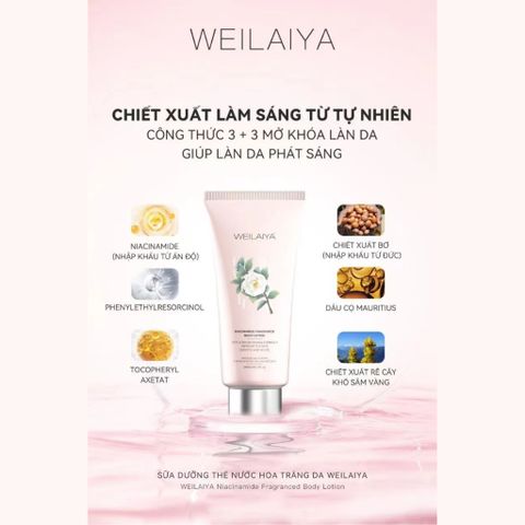 Sữa Dưỡng Thể Body Hương Hoa Trà Weilaiya 200ml - Trắng Da, Cải Thiện Tình Trạng Da, Chống Lão Hóa, Cấp Ẩm Hiệu Quả