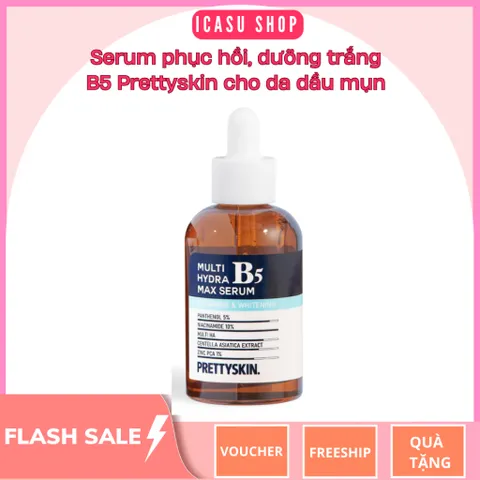 Tinh Chất Phục Hồi Dưỡng Trắng Multi Hydra B5 Max Serum Prettyskin 50ml - Serum Kiểm Soát Dầu và Giảm Mụn Cho Da Dầu Mụn Hàn Quốc