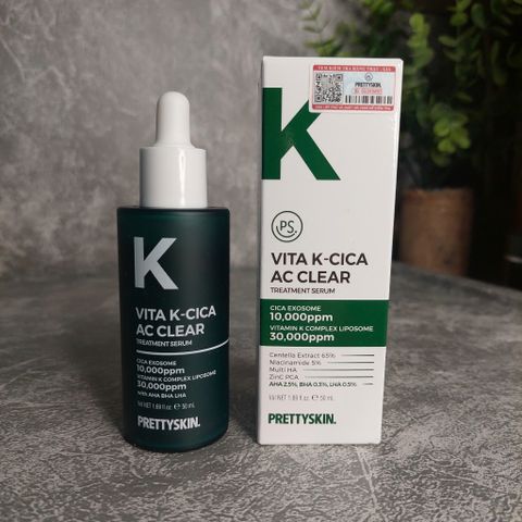 Tinh Chất Phục Hồi Tái Tạo Da Pretty Skin Vita K-Cica AC Clear Serum 50ml - Hỗ Trợ Ngừa Mụn, Se Khít Lỗ Chân Lông, Làm Dịu Da