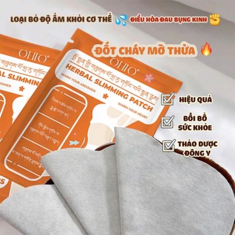 Miếng Dán Tan Mỡ Bụng Ohio Herbal Slimming Patch - Giảm Cân Nhanh Chóng Cho Vòng Eo Thon Gọn, An Toàn Từ Thiên Nhiên