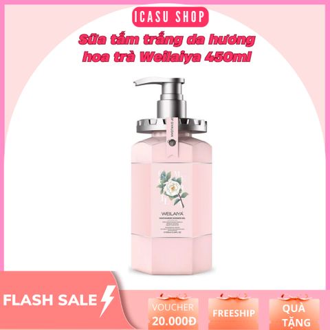 Sữa Tắm Trắng Da Hương Hoa Trà Weilaiya 450ml - Dưỡng Sáng Làn Da, Niacinamide & Công Nghệ SYM WHITE 377, Hương Thơm Sang Trọng