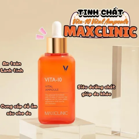 Tinh Chất Dưỡng Sáng Da Mờ Thâm Maxclinic Vita-10 Vital Ampoule 100ml - Dưỡng ẩm, làm sáng da, phục hồi sức sống cho mọi loại da