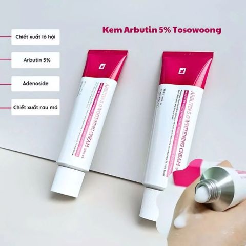 Kem Dưỡng Trắng Da Arbutin 5% Tosowoong 50ml - Giảm Thâm, Khắc Phục Nám, Dưỡng Ẩm Hiệu Quả từ Hàn Quốc