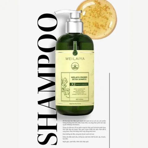 Bộ dầu gội xả gừng detox hỗ trợ mọc tóc Weilaiya Luxury