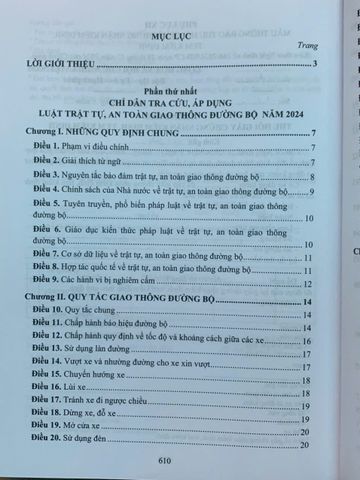 Chỉ Dẫn Áp Dụng Luật Trật Tự An Toàn Giao Thông Đường Bộ 2024 - Hướng Dẫn Thi Hành Và Văn Bản Liên Quan 616 Trang