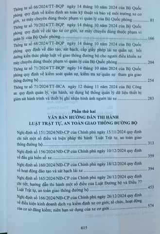 Chỉ Dẫn Áp Dụng Luật Trật Tự An Toàn Giao Thông Đường Bộ 2024 - Hướng Dẫn Thi Hành Và Văn Bản Liên Quan 616 Trang