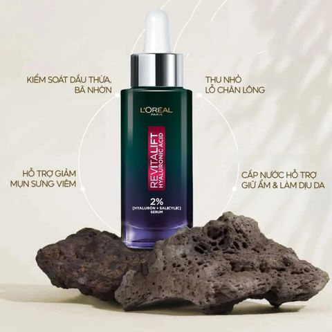 Serum L'Oreal Revitalift Mini 7.5ml - Niacinamide 2% Kiềm Dầu Ban Đêm cho Da Dầu và Lỗ Chân Lông to, Cấp Ẩm và Làm Sáng Da