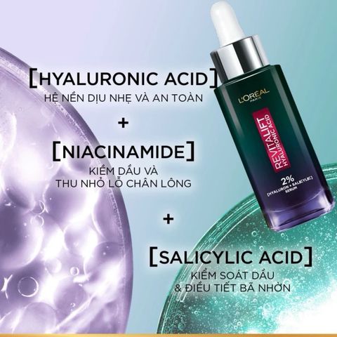 Serum L'Oreal Revitalift Mini 7.5ml - Niacinamide 2% Kiềm Dầu Ban Đêm cho Da Dầu và Lỗ Chân Lông to, Cấp Ẩm và Làm Sáng Da