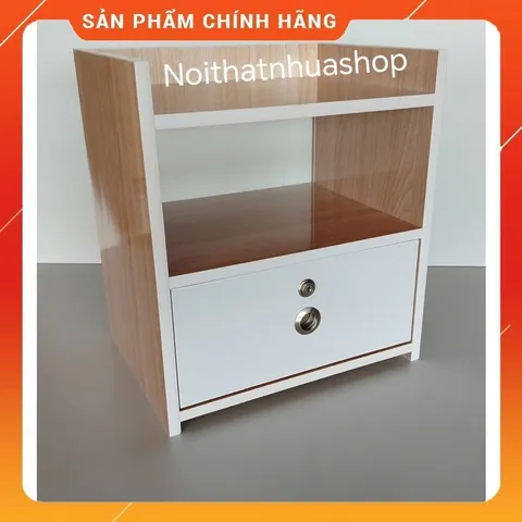 Tủ Đầu Giường 1 Ngăn Kéo Màu Gỗ Sồi - Đã Lắp Ráp Sẵn, Tiện Lợi Cho Phòng Ngủ, Chất Liệu Nhựa Cao Cấp, Gọn Gàng, Sang Trọng