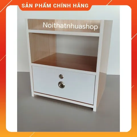 Tủ Đầu Giường 1 Ngăn Kéo Màu Gỗ Sồi - Đã Lắp Ráp Sẵn, Tiện Lợi Cho Phòng Ngủ, Chất Liệu Nhựa Cao Cấp, Gọn Gàng, Sang Trọng