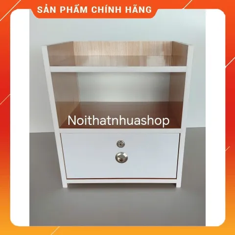 Tủ Đầu Giường 1 Ngăn Kéo Màu Gỗ Sồi - Đã Lắp Ráp Sẵn, Tiện Lợi Cho Phòng Ngủ, Chất Liệu Nhựa Cao Cấp, Gọn Gàng, Sang Trọng