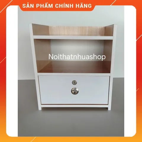 Tủ Đầu Giường 1 Ngăn Kéo Màu Gỗ Sồi - Đã Lắp Ráp Sẵn, Tiện Lợi Cho Phòng Ngủ, Chất Liệu Nhựa Cao Cấp, Gọn Gàng, Sang Trọng