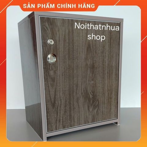 Tủ Đựng Đồ Đa Năng 3 Ngăn Cánh Mở Màu Gỗ Óc Chó Có Khóa - Chất Liệu Nhựa Cao Cấp, Đã Lắp Ráp Sẵn, Tiện Lợi Cho Không Gian Sống