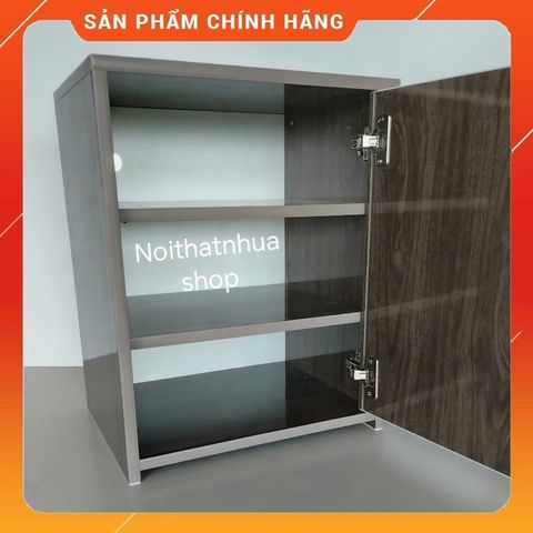 Tủ Đựng Đồ Đa Năng 3 Ngăn Cánh Mở Màu Gỗ Óc Chó Có Khóa - Chất Liệu Nhựa Cao Cấp, Đã Lắp Ráp Sẵn, Tiện Lợi Cho Không Gian Sống