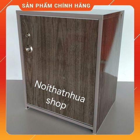 Tủ Đựng Đồ Đa Năng 3 Ngăn Cánh Mở Màu Gỗ Óc Chó Có Khóa - Chất Liệu Nhựa Cao Cấp, Đã Lắp Ráp Sẵn, Tiện Lợi Cho Không Gian Sống