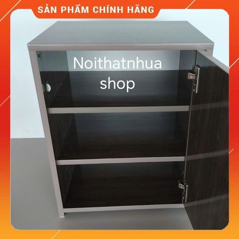 Tủ Đựng Đồ Đa Năng 3 Ngăn Cánh Mở Màu Gỗ Óc Chó Có Khóa - Chất Liệu Nhựa Cao Cấp, Đã Lắp Ráp Sẵn, Tiện Lợi Cho Không Gian Sống