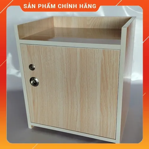 Tủ Đầu Giường 2 Ngăn Cánh Mở Gỗ Sồi Cao Cấp - Đã Lắp Sẵn, An Toàn, Dễ Lau Chùi, Thiết Kế Hiện Đại Cho Phòng Ngủ Gọn Gàng