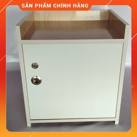 Tủ Đầu Giường 2 Ngăn Cánh Mở Màu Gỗ Sồi Trắng - Tiện Ích Trang Trí Phòng Ngủ, Hàng Đã Lắp Sẵn Chất Lượng Cao