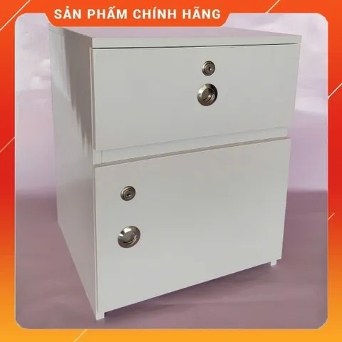 Tủ Đầu Giường Cỡ Lớn Màu Trắng 50x40x40 - Đã Lắp Sẵn, Nhựa Cao Cấp, Thiết Kế Hiện Đại, Tiện Lợi Cho Phòng Ngủ