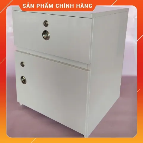 Tủ Đầu Giường Cỡ Lớn Màu Trắng 50x40x40 - Đã Lắp Sẵn, Nhựa Cao Cấp, Thiết Kế Hiện Đại, Tiện Lợi Cho Phòng Ngủ