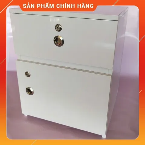 Tủ Đầu Giường Cỡ Lớn Màu Trắng 50x40x40 - Đã Lắp Sẵn, Nhựa Cao Cấp, Thiết Kế Hiện Đại, Tiện Lợi Cho Phòng Ngủ