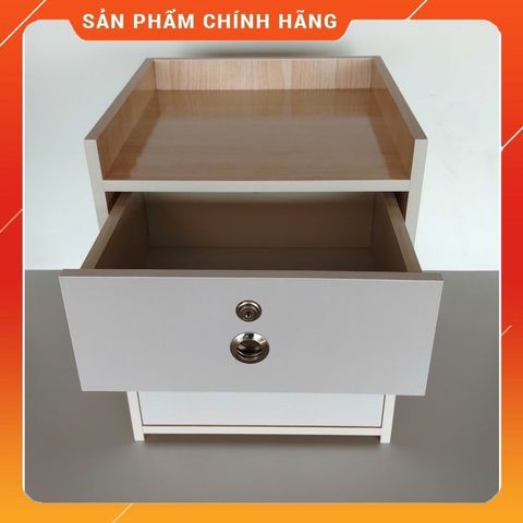 Tủ Đầu Giường Cỡ Lớn Đỉnh Lõm 50x40x40 Màu Gỗ Sồi - Đã Lắp Sẵn, Tiện Lợi, Sang Trọng, Hàng Loại 1