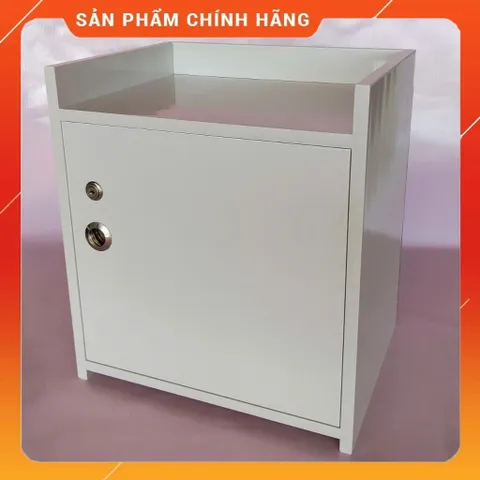 Tủ Đầu Giường 2 Ngăn Màu Trắng - Hàng Đã Lắp Sẵn, Chất Liệu Nhựa Nội Thất Cao Cấp, Bóng Mịn, Khóa An Toàn