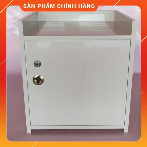 Tủ Đầu Giường 2 Ngăn Màu Trắng - Hàng Đã Lắp Sẵn, Chất Liệu Nhựa Nội Thất Cao Cấp, Bóng Mịn, Khóa An Toàn