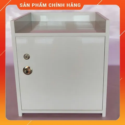 Tủ Đầu Giường 2 Ngăn Màu Trắng - Hàng Đã Lắp Sẵn, Chất Liệu Nhựa Nội Thất Cao Cấp, Bóng Mịn, Khóa An Toàn