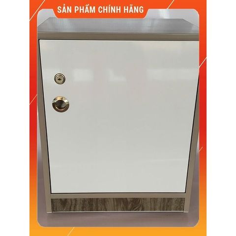 Tủ đựng đồ có bánh xe gỗ óc chó cánh trắng - Tiện lợi, cao cấp, chống thấm nước, dễ di chuyển - Hàng đã lắp ráp sẵn, kích thước 50x40x31cm