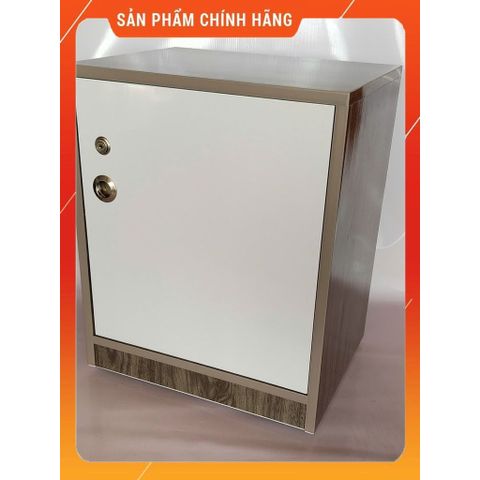 Tủ đựng đồ có bánh xe gỗ óc chó cánh trắng - Tiện lợi, cao cấp, chống thấm nước, dễ di chuyển - Hàng đã lắp ráp sẵn, kích thước 50x40x31cm