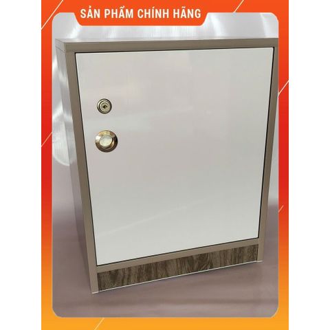 Tủ đựng đồ có bánh xe gỗ óc chó cánh trắng - Tiện lợi, cao cấp, chống thấm nước, dễ di chuyển - Hàng đã lắp ráp sẵn, kích thước 50x40x31cm