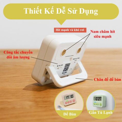 Đồng Hồ Bấm Giờ Đếm Ngược Dretec Nhật Bản - Thiết Kế Nhỏ Gọn Có Đèn Báo, Nam Châm Mạnh, Dùng Cho Nấu Ăn, Học Tập, Thể Thao