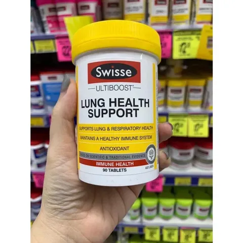 Viên uống Swisse Lung Health Support - Tăng cường sức khỏe hệ hô hấp và đề kháng - 90 viên Úc tự nhiên, an toàn cho người lớn