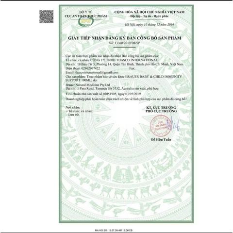 Siro Brauer Immunity Support Tăng Đề Kháng Cho Bé - Hàng Chính Hãng Úc, Dễ Uống, Chiết Xuất Tự Nhiên, Trái Cây Hương Vị
