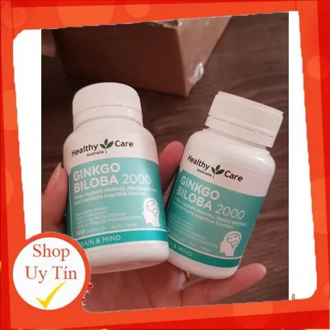 Viên Uống Bổ Não Healthy Care Ginkgo Biloba 100 Viên - Tăng Cường Trí Nhớ, Giảm Cảm Giác Đau Đầu, Xuất Xứ Úc