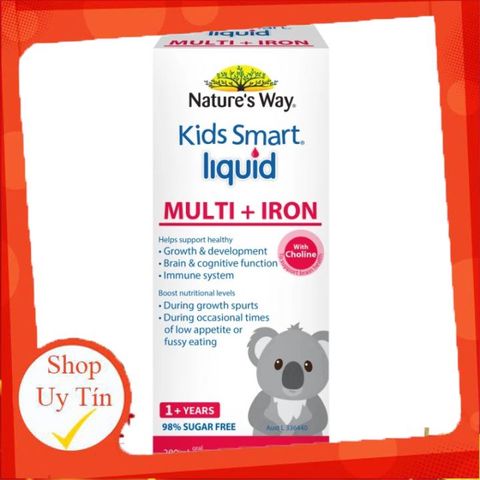 Siro Sắt Liquid Multi + Iron Nature's Way cho trẻ từ 1 tuổi - Tăng cường sức đề kháng, phát triển toàn diện, 200ml